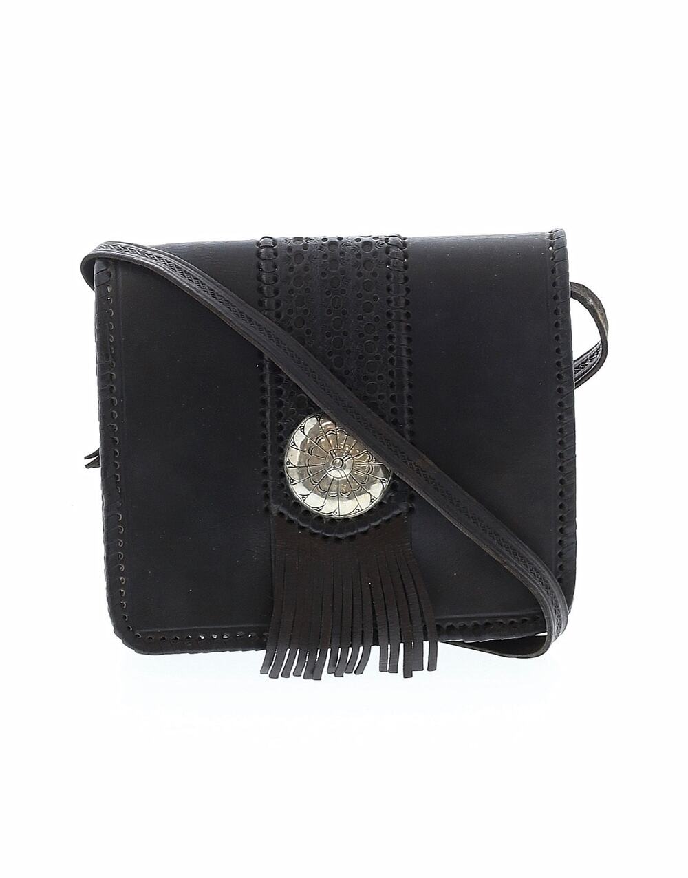 Vintage Moroccan Black leather crossbody bag
